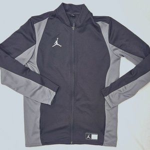 NIKE JORDAN JUMPMAN DRI FIT WARM UP JACKET GREY BLACK WHITE EUC LARGE TALL
